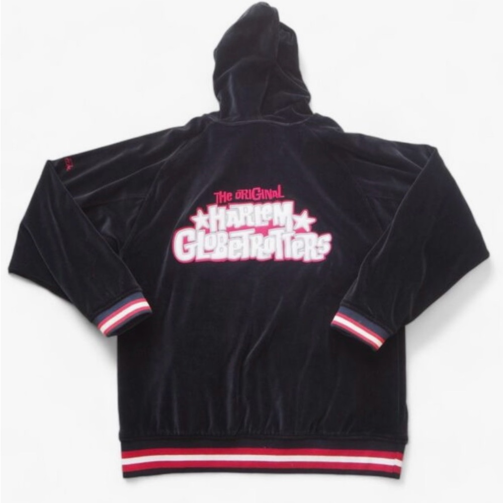 Platinum FUBU Men's Harlem Globetrotters Velour
Velvet Vintage Zip-up Jacket